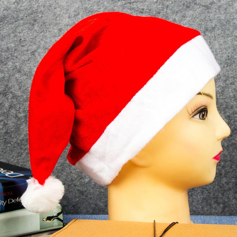 

Christmas Hats Xmas Cap For Adults/children Red Santa Hats Cap New Year Ornament Holiday Festival Party Photo Props Products