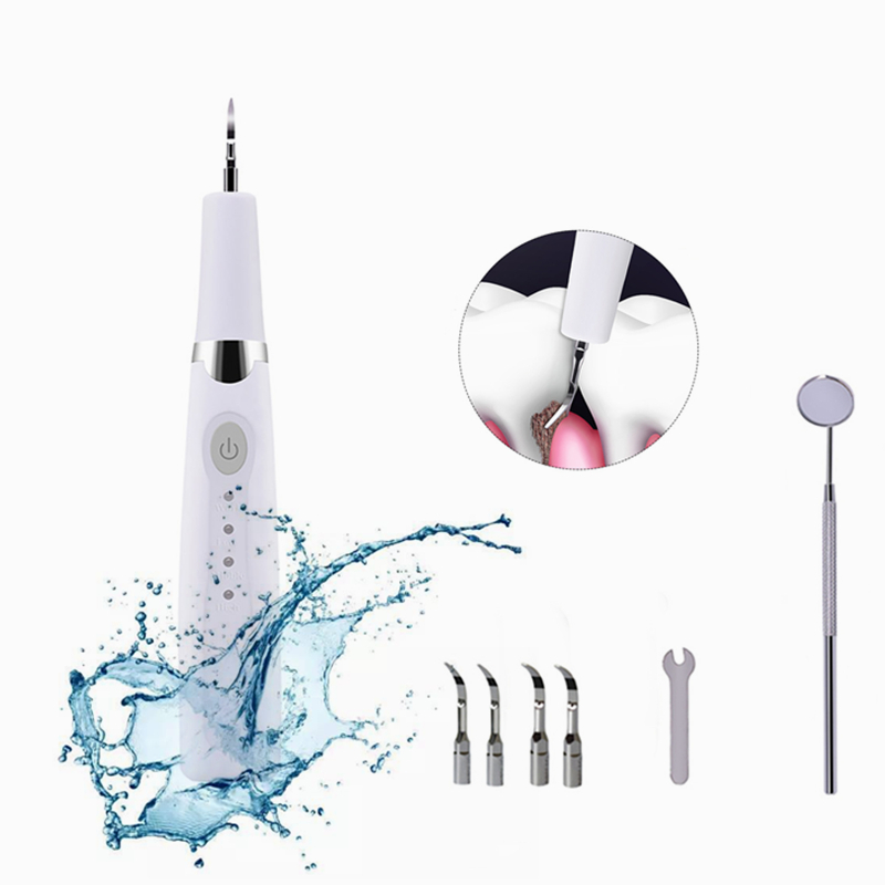 

Rechargeable Ultrasonic Dental Scaler Calculus Remover Teeth Whitening Stains Tartar Scraper Portable High-Frequency Vibration Dentist Tool