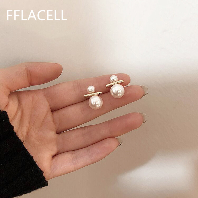 

2020 Japan Korean Fashion Cute Simulated Pearl Ball Stud Earring for Women Students Girl Elegant Jewelry Gifts, As pic