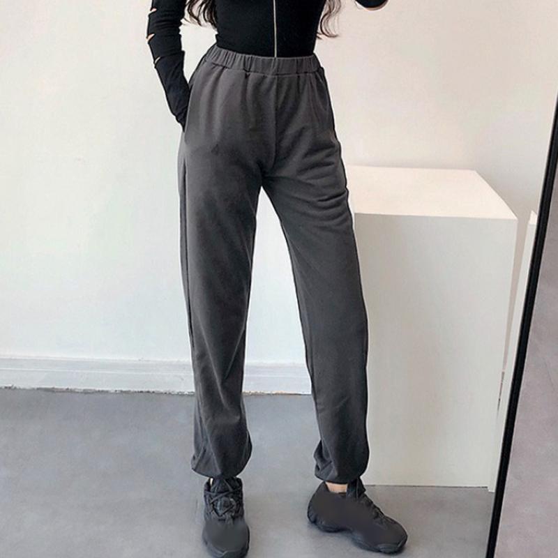 

2020 New Fashion Womens Jogging Cargo Pants Trousers High Elastic Wasit Sexy Loose Pants Joggers Gray Sweatpants Capris #3, White
