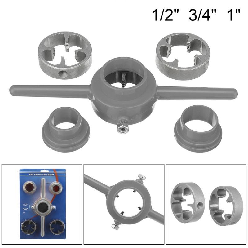 

6pcs/Set NPT Die Set Pipe Threader PVC Thread Maker Tool Sizes 1/2" 3/4" 1" For Pumps Pipes Hand Tools Die Plastic Pipe Thread