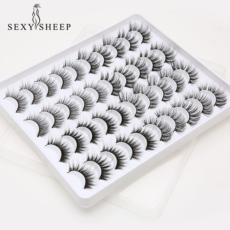

8/20 pairs 3D Faux Mink Hair False Eyelashes Natural Long /Thick 3D Eyelashes Crisscross Full Strip Lashes Handmade