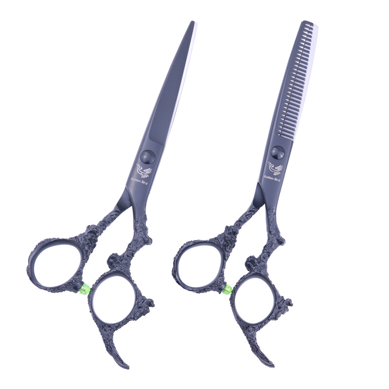 

Golden Bird Salon Special Hairdressing Scissors Black Faucet Handel Hairdresser Professional Modeling Tools Set