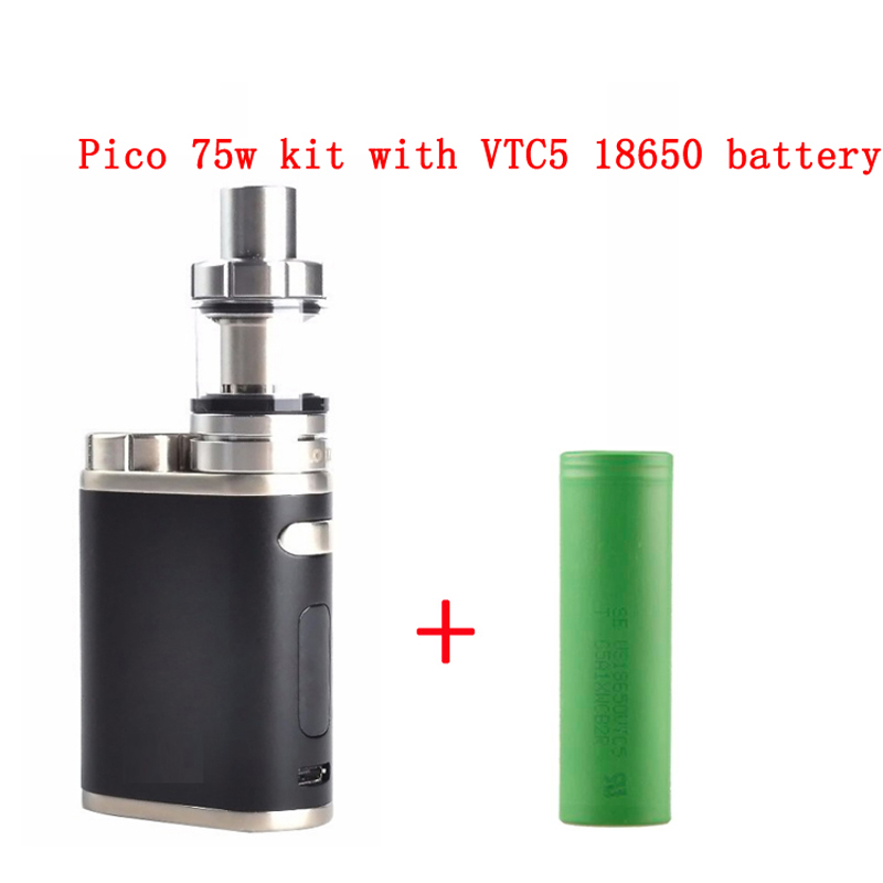 

Electronic Cigarette Pico 75W Starter Kit with 18650 battery vape Mod Melo 3 TC 2ml 510 Thread Tank vaporizer vape pen box mod, Multi
