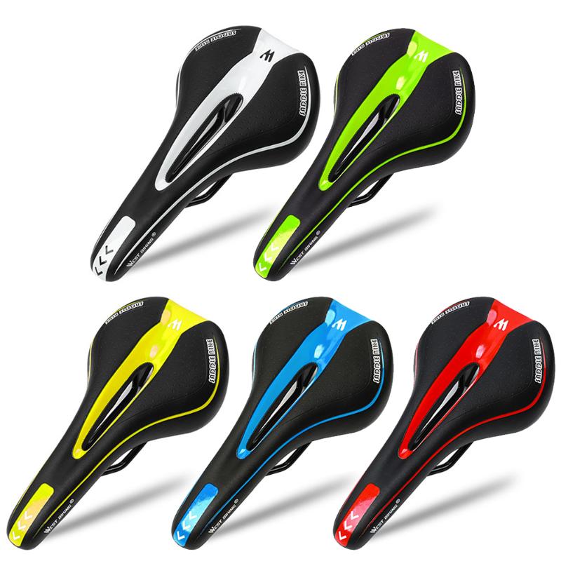 

Bike Saddles Universal Hollow MTB Bicycle Seat Cushion PU Leather -Absorbing Breathable Road Saddle Cycling Equipment