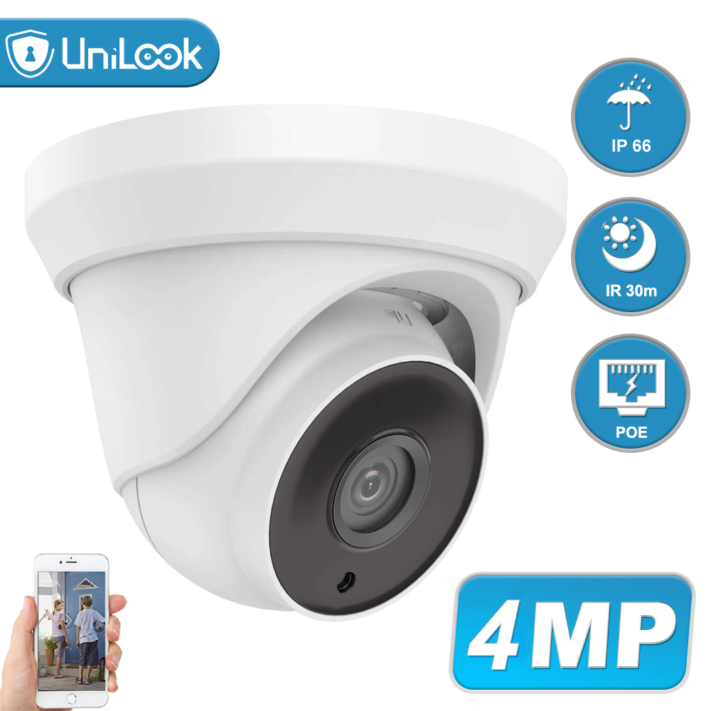 

4MP POE IP Security Camera Outdoor Onvif H.265 Turret Dome CCTV Surveillance IR 30m P2P Plug&play with Hikvision NVR
