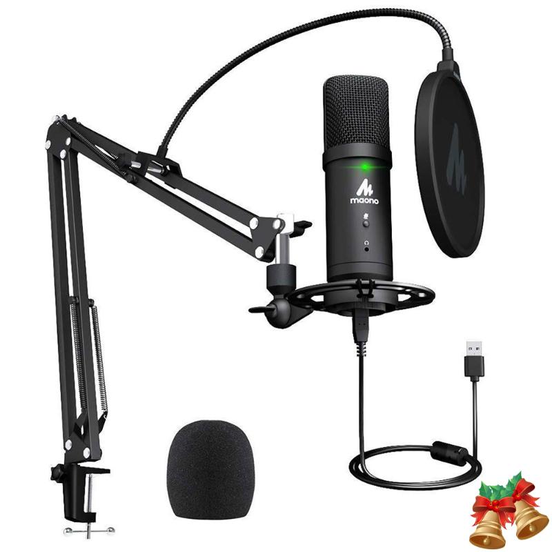 

PM401 MAONO USB Microphone Set 192KHz/24Bit Microfone Professional Cardioid Condenser Podcast Mic with Mute Button & Audio Jack