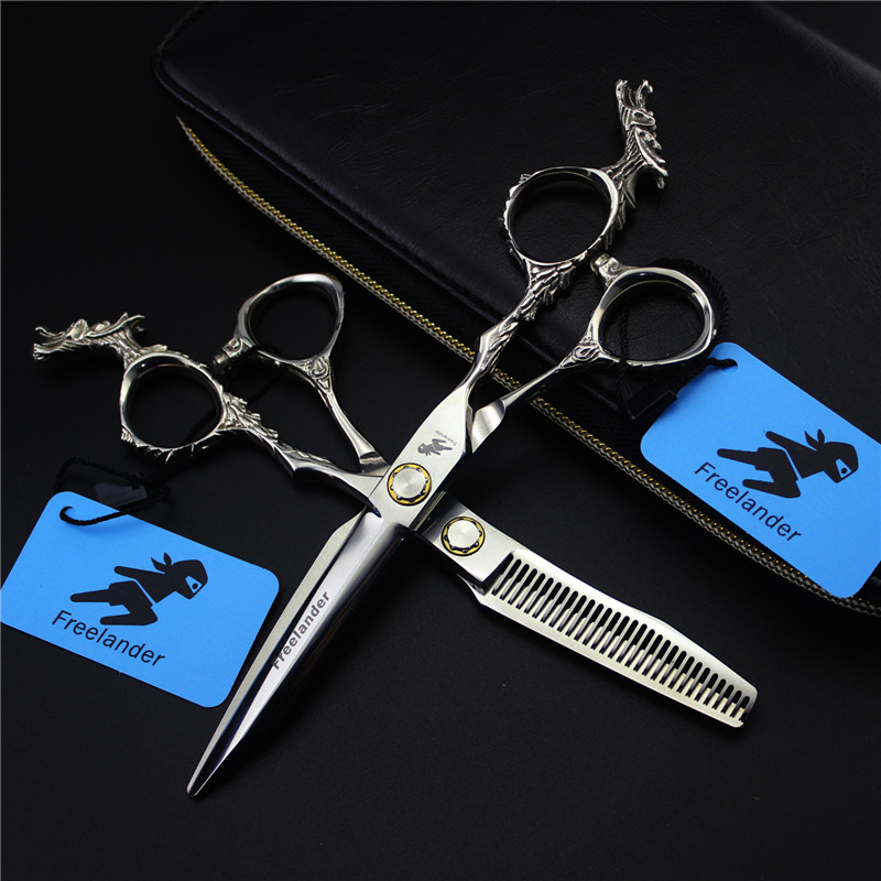 

Freelander 6" Professional Hairdressing Scissors Sunflower Bearing Hair Cutting/Thinning Dragon Handle Flat Blade Hair Clipper