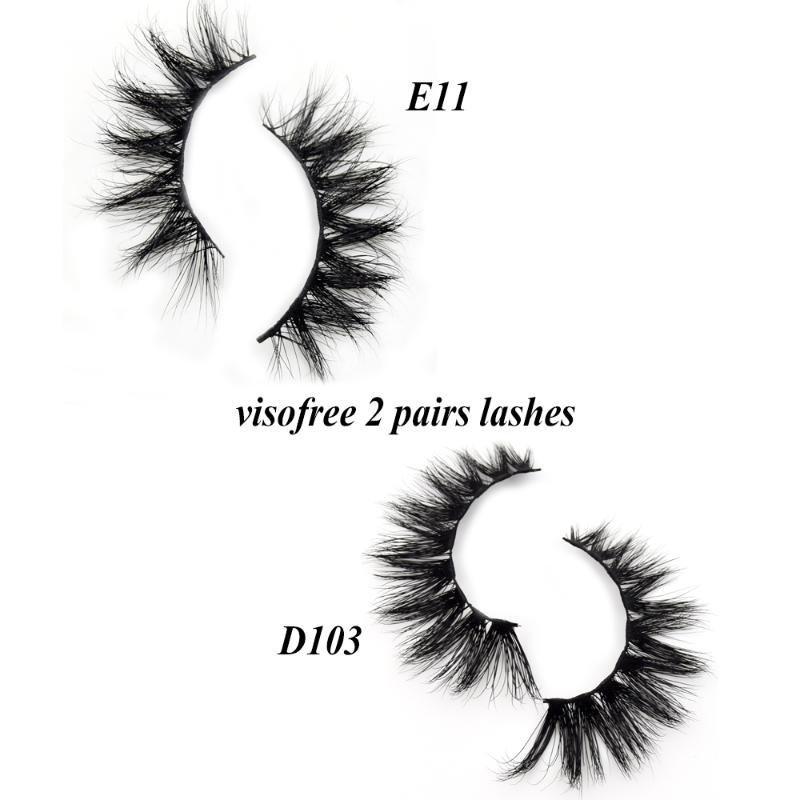 

2 Pairs Visfofree 3D Mink Hair Natural Cross False Eyelashes Long Messy Makeup Fake Eye Lashes Make Up Beauty Tools maquiagem