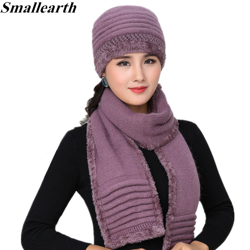 

Women Winter Hat And Scarf Set Warm Cashmere Knitted Hat Scarf For Girls Mom High Quality Fur Hats Lady Beanies Cap Shawl, Khaki