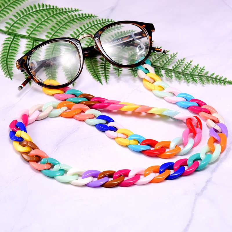 

MOON GIRL 72cm Rainbow Bigger Acrylic Sunglassed Chain Women Anti Slip Reading Eyewears Cord Mask Holder Neck Strap Dropshipping