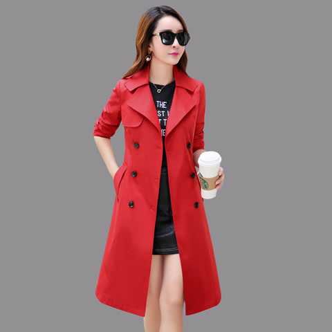 

2020 Autumn New Double Breasted Trench Coat Female High Quality Business Outerwear Woman Classic With Belt Long Trench Coat