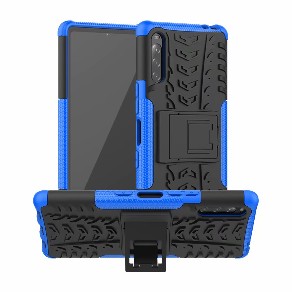 

Hybrid Protective Slim Cases For Sony Xperia 10 Plus L1 L2 L3 XA1 Plus XZ1 Compact Xperia L4 Hard Case Armor Stand Protective Silicon Cover, Blue