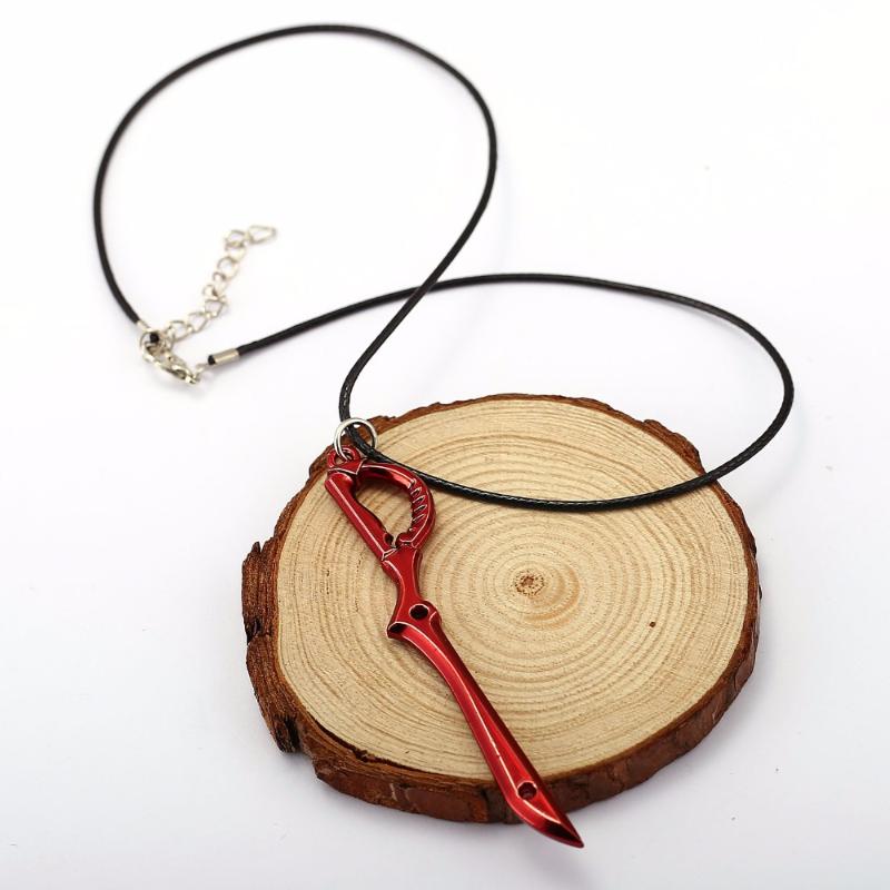 

HSIC Japan Anime Kill la Kill Cosplay Matoi Ryuko Mini Metal Red Scissor Blade Pendant Necklace Rope Chains For Girls