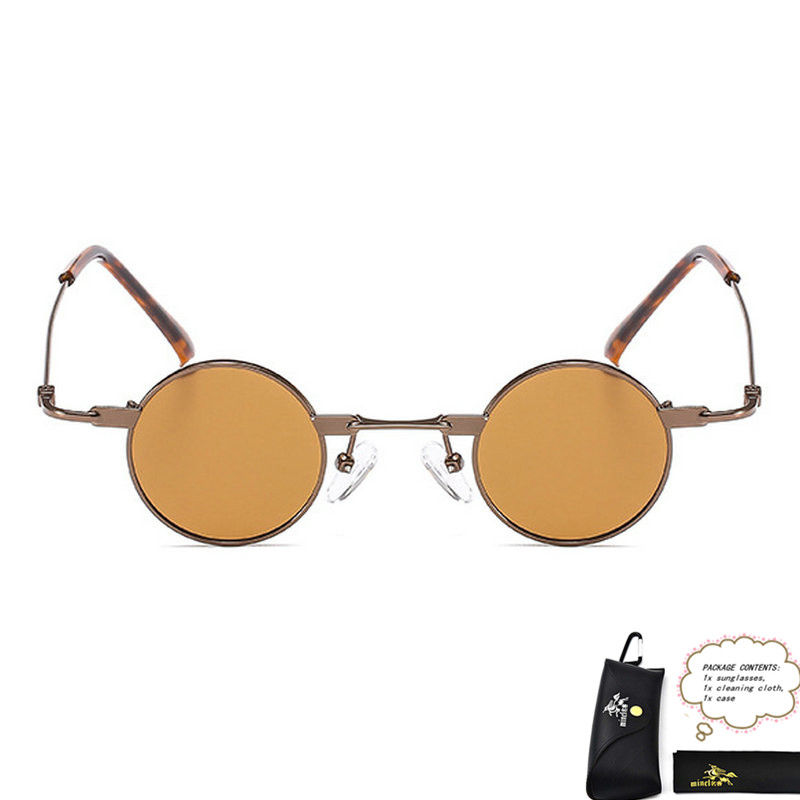

Retro Small Round punk red blue Sunglasses Men Women Metal Frame Punk Sung Glasses for Women UV400 2020 FML