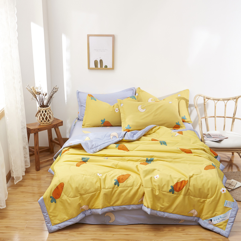 

Cartoon Carrot Summer Quilt Soft Cotton Children Air Conditioned Comforter Duvet Washable Kids Students Summer Blanket Bed Quilt, No.4
