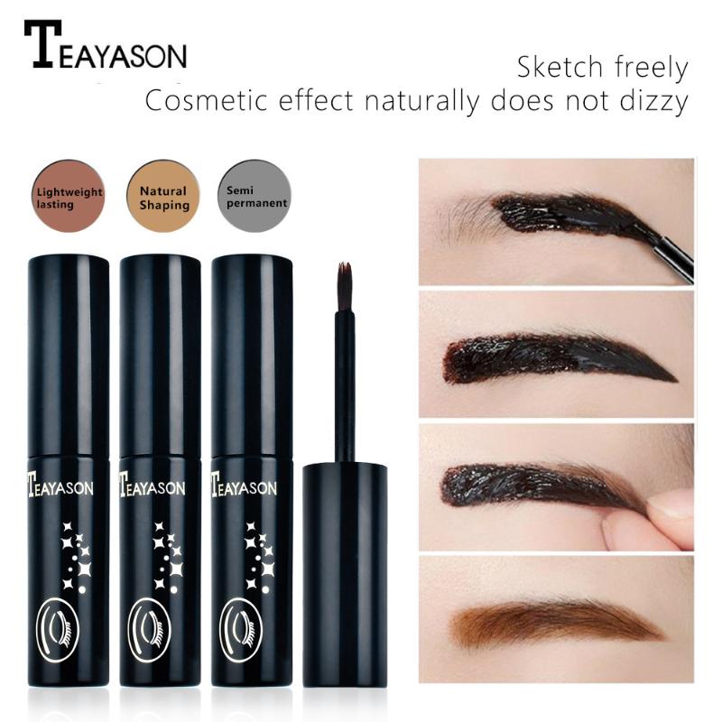 

TEAYASON Eyebrow Dye 3 Color Eyebrow Pencil Long Lasting Waterproof Professional Makeup Gel Tattoo Cosmet Beauty, 03drak gray