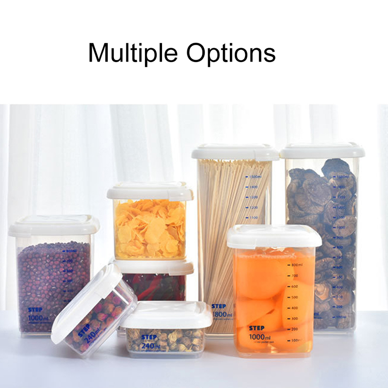 

Multifunctional Noodle Storage Boxes with Lid Plastic Transparent Storage Box For Home Kitchen Rectangular Grain Jars J