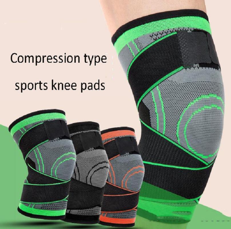 

1 Pair Men Knee Pads Compression Pressurized Elastic Nylon Support Sleeves Arthritis Joint Pain Relief Running Fitness, One