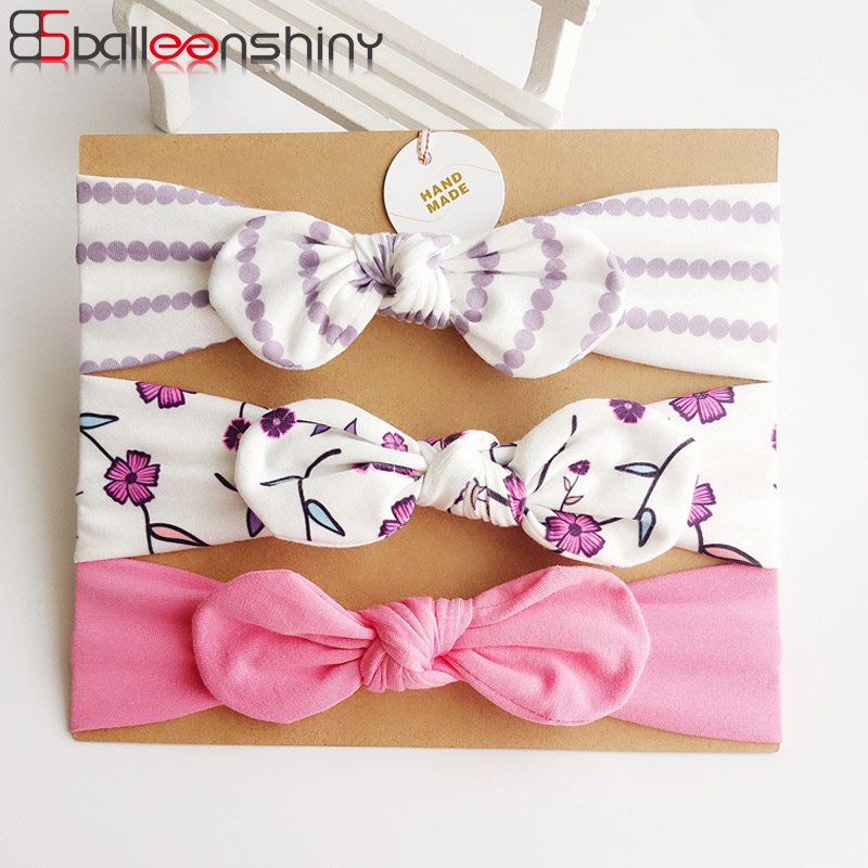

BalleenShiny 3PCS Baby Girls Bowknot Headband Fashion Princess Hair Accessories Newborn Beauty Headdress Elastic Flower Hairband