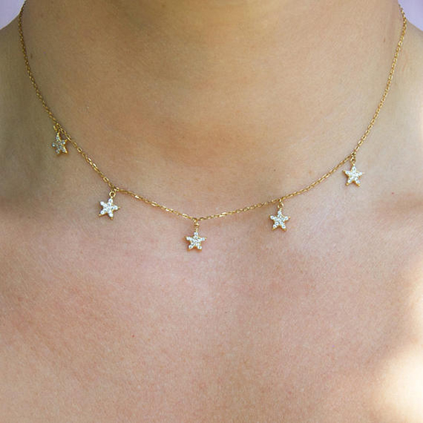 

2020 Drop Shipping 925 Sterling silver Necklaces Star Pendants Necklaces Jewelry Collar choker For Women fashion gift hot sale