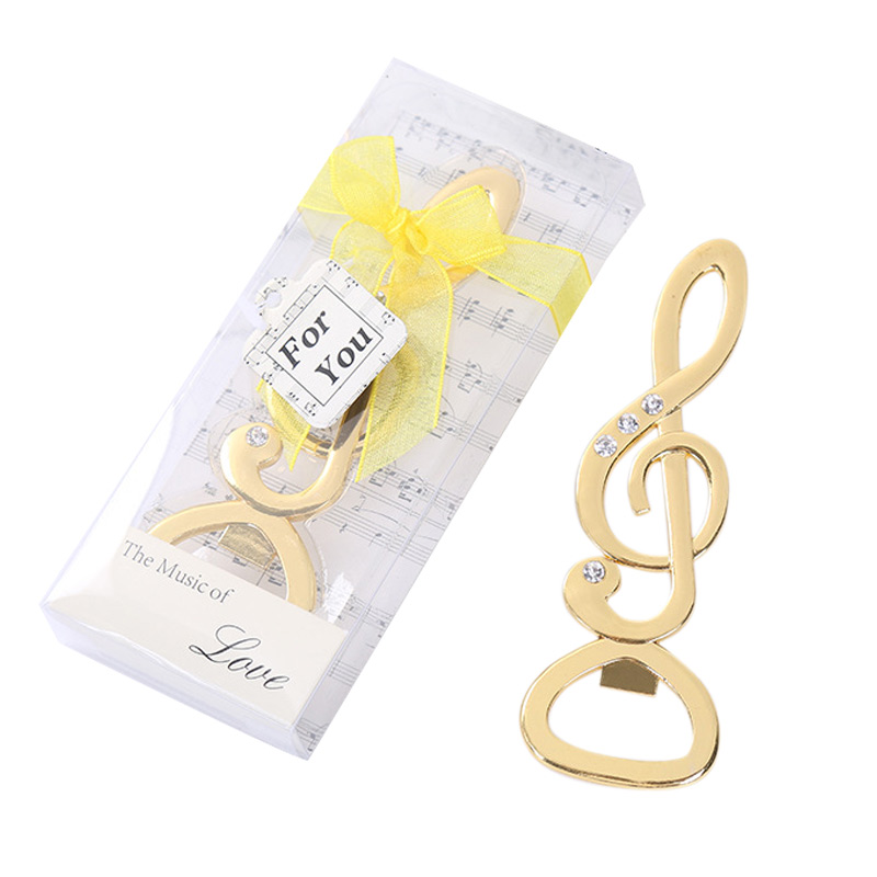 

Music Note Symphony Bottle Opener Wedding Favors Metal Zinc Alloy For Wedding Party Tools with gift box