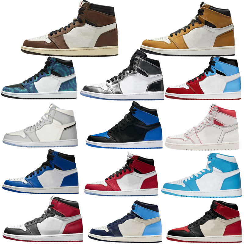 

New 1 high OG basketball shoes 1s mid chicago royal toe black metallic gold pine green black UNC Patent men women Sneakers trainers, Dark green