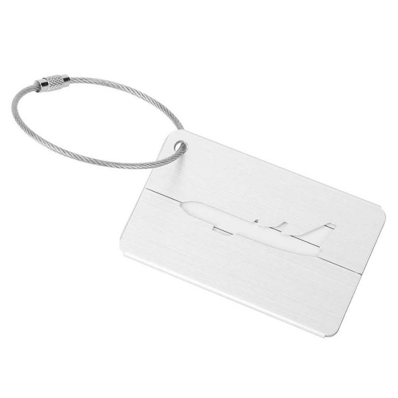 

5Pcs Luggage Bag Suitcase Tag Address Name ID Card Label Tag Alloy for Traveling