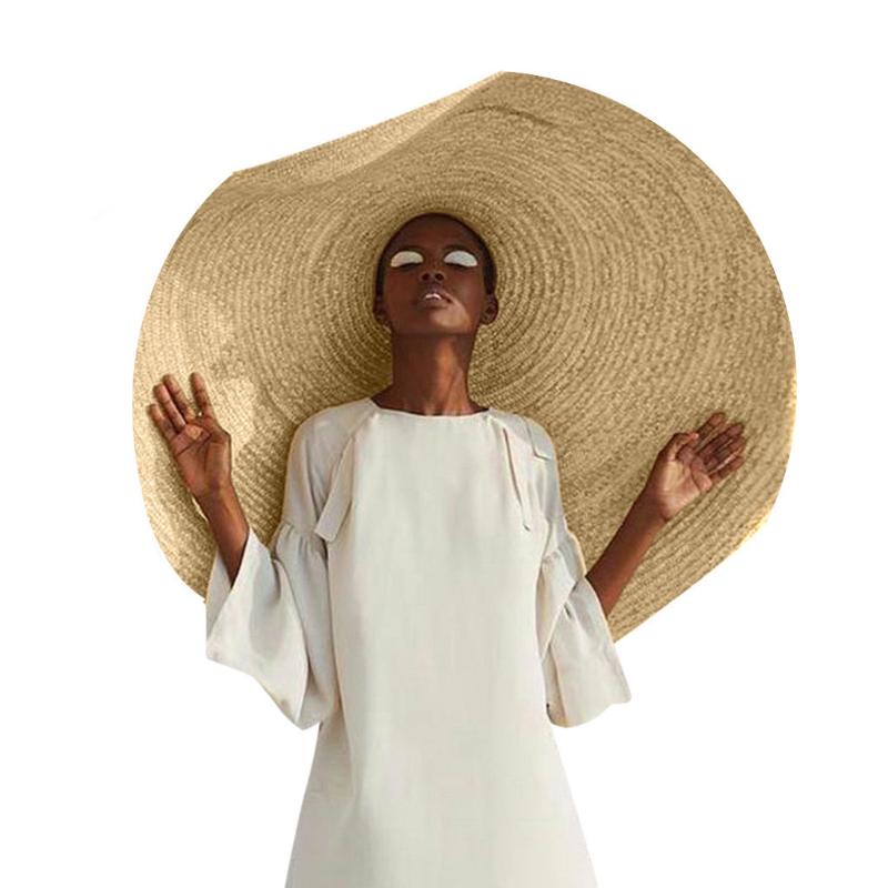 

JAYCOSIN Fashion Large Wide Brim Sun Hat Women Men Summer Beach Sunscreen Straw Hat Anti-UV Sun Protection Foldable Cap Cover, White