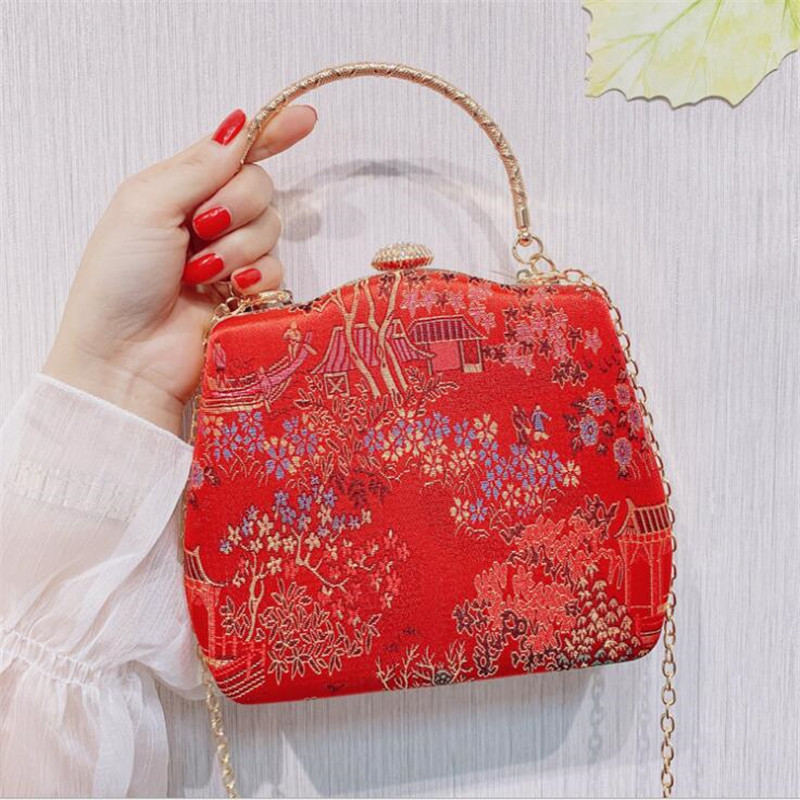 

2020 hot embroidery shaped wedding banquet clutch party dinner wallets chain shoulder bags drop shipping MN1561, Black