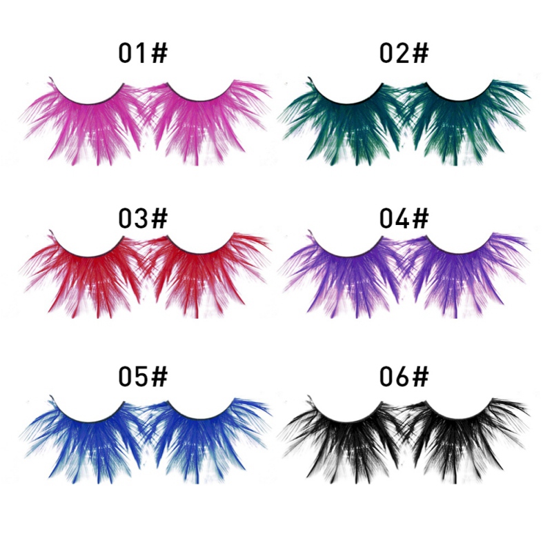 

Stage Halloween Long Extra Extension Eyelashes Makeup Big Extra Feather Eyelashes Feather False Eye lashes