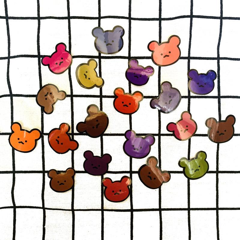 5 Sets=100PCS Korean Cute Bear Stickers Mobile Phone Stationery Notebook Waterproof Stickers-image-565658399