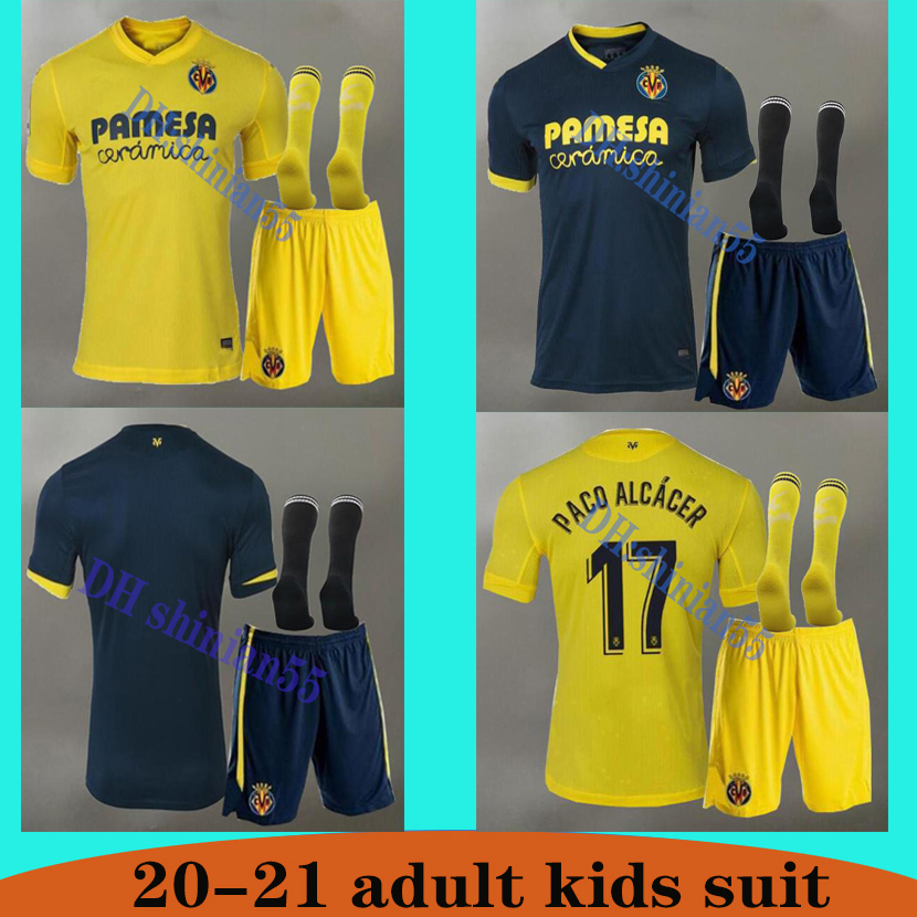 

2021 Villarreal CF S.CAZORLA Soccer Jerseys CHUKWUEZE FORNALS Football Shirt PEDRAZA MORENO EKAMBI IBORRA adult kids FÃºtbol uniforms suit, Black
