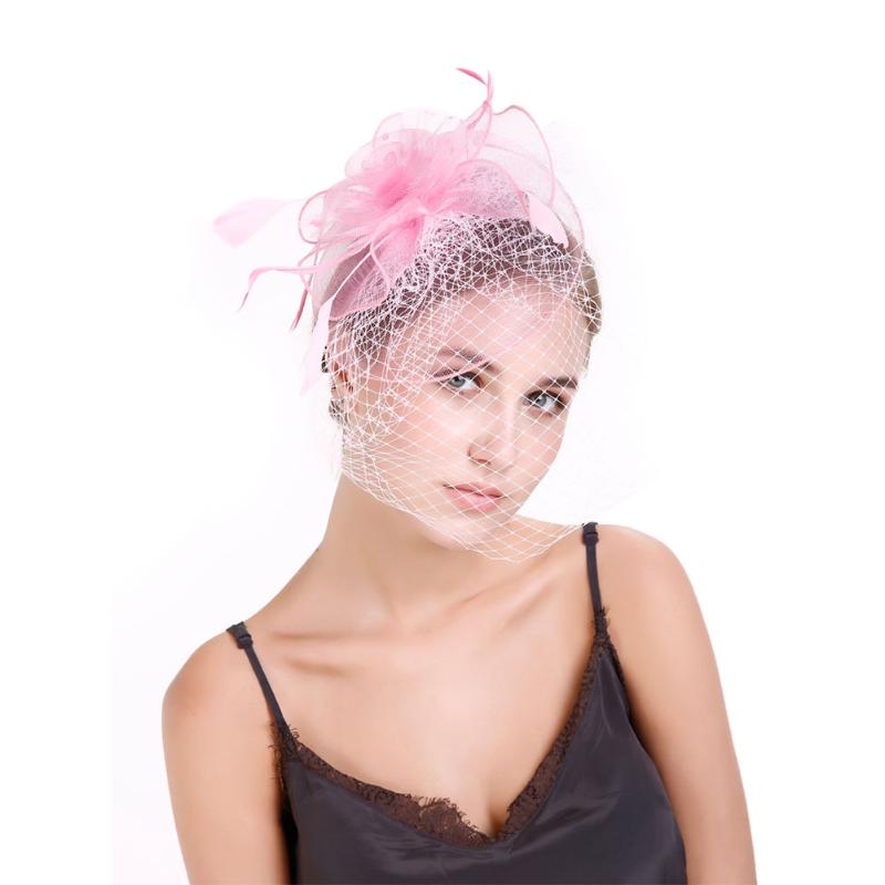 

Party Lightweight Handmade Gift Soft Wedding Hair Clip Ornaments Hat Bride Women Headwear Elastic Artificial Feather Cocktail