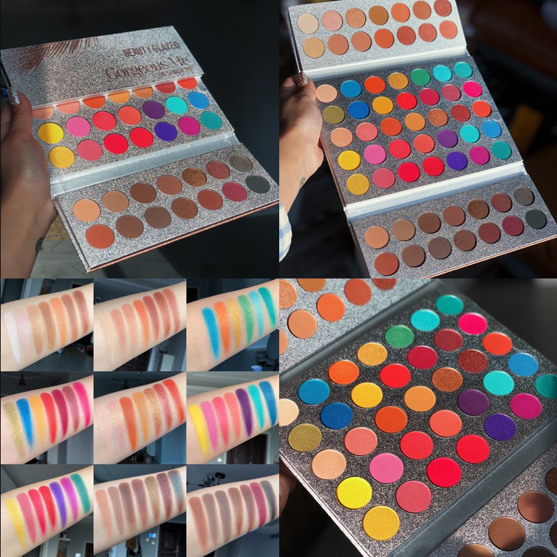 

Beauty Glazed 63 Colors Fashion Eyeshadow Palette Toning Pearlescent Matte Shiny Eyeshadow Makeup Nude Shiny Shadow Paint Makeup