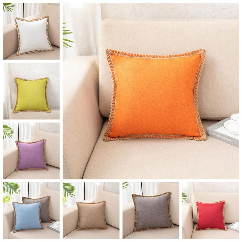 

Solid Pillow Case Office Hotel Pillow Cover Luxury Norse Pillow Cases Bedroom Sofa Cushion Cover Sitting Living Room Car Decoration CGY435