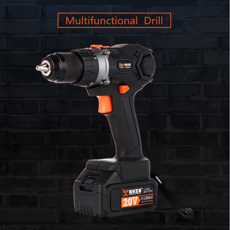 

Multifunction Brushless lithium drill Rechargeable hand drill industrial grade impact pistol power tool 2 battery