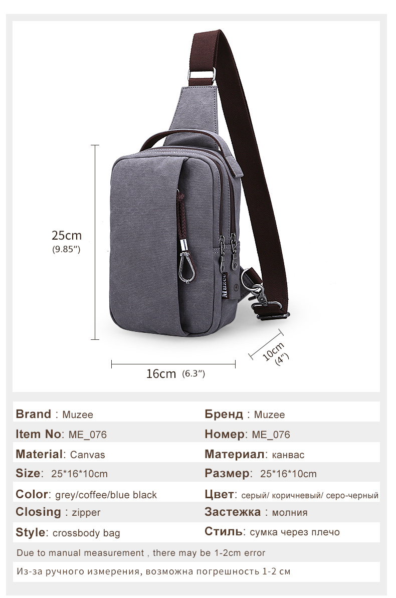 versatile canvas sling bag