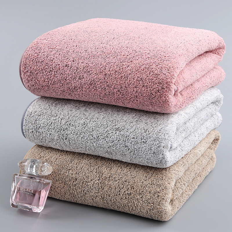 

70x140cm Bamboo Charcoal Coral Velvet Bath Towel For Adult Soft Absorbent Microfiber Fabric Towel Household Bathroom Sets, Brown 2