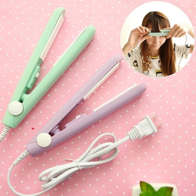 

New Mini Ceramic Electronic Hair Straightener 220V Straightening Crimper Flats Iron