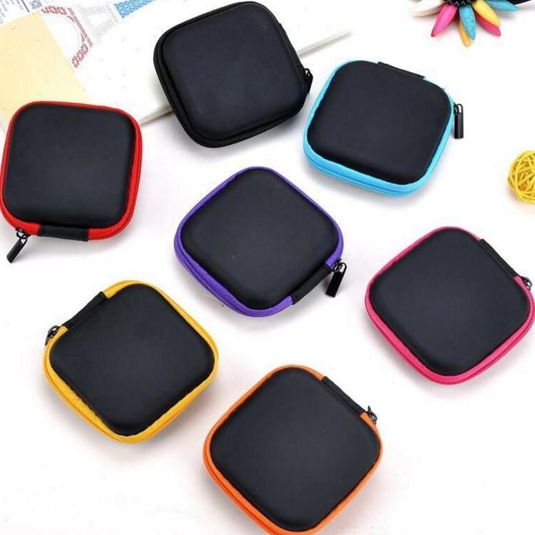 

Mini Zipper Earphone box Protective USB Cable Organizer Spinner Storage Bags Headphone Case PU Leather Earbuds Pouch, As pic