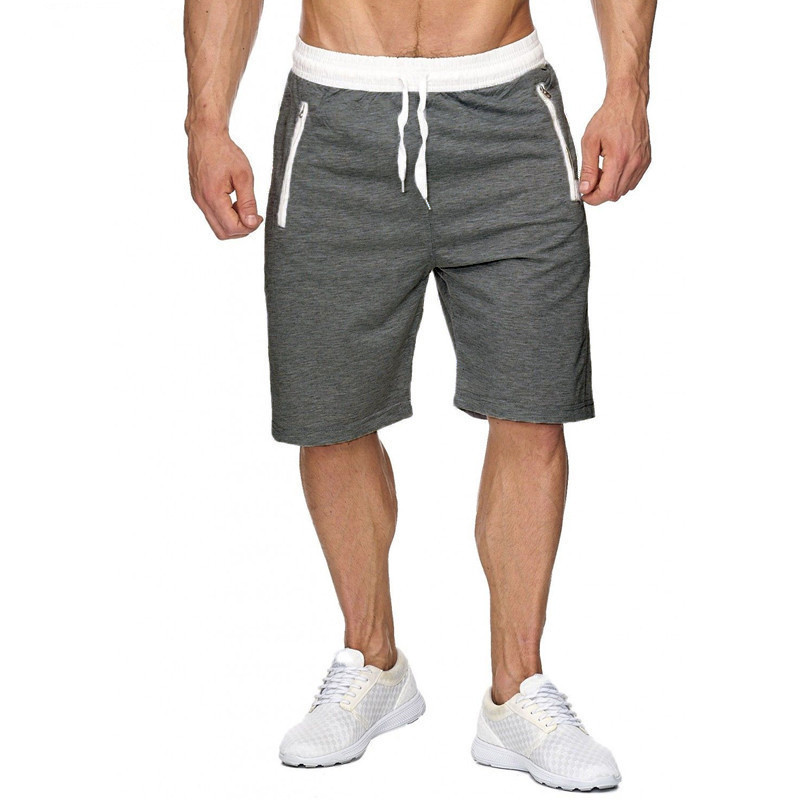 

Lässige Herren-Shorts lockere, atmungsaktive Herren-Shorts aus gemischtem Baumwollgewebe mit Reißverschlusstaschen und Sporthose