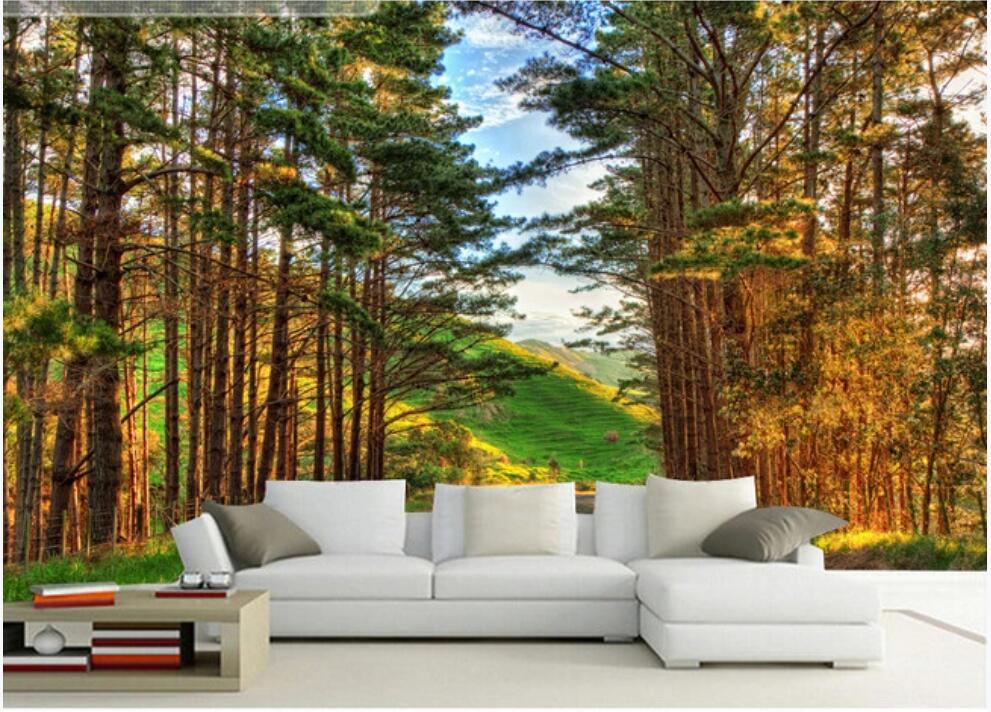 

3d wallpaper custom photo mural on the wall Natural forest scenery home decor 3d wall murals wallpaper for living Room, Non-woven wallpaper