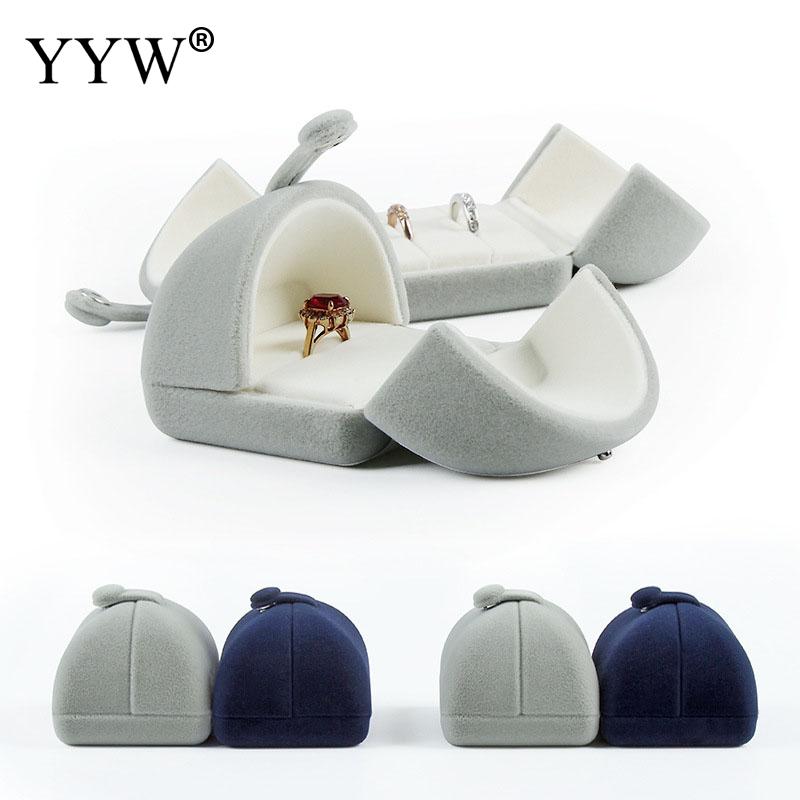 

Double Open Gift Package Universal Ring Case Jewelry Box Home Desktop Accessories Earrings Dressing Velvet Jewelry Box Set