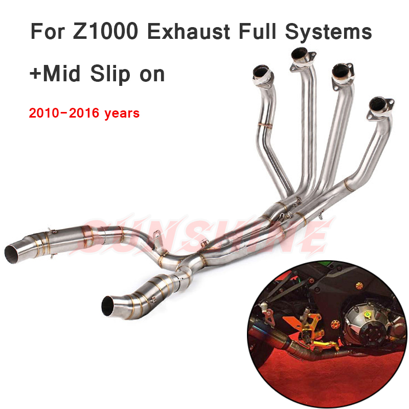 

For Z1000 Z 1000 Exhaust Full Systems Slip on Motorcycle Front Middle Pipe Muffler Modified Stainess Steel 2010-2020 Z1000 Pipe