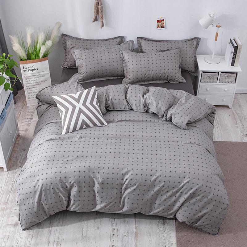 

Grey Geometric Print Bed Cover Set Kid Boy Girl Duvet Cover Adult Child Bed Sheets And Pillowcases Comforter Bedding Set J063, 2tj-61002-001