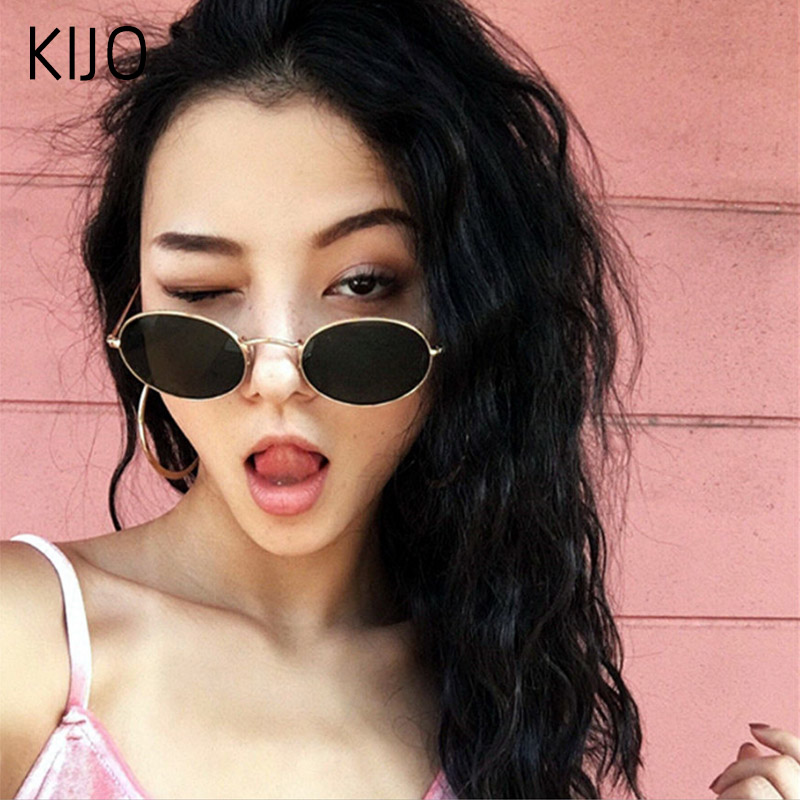 

2020 Oval Women Sunglasses Men Glasses Lady Luxury Retro Metal Sun Glasses Vintage Mirror UV400