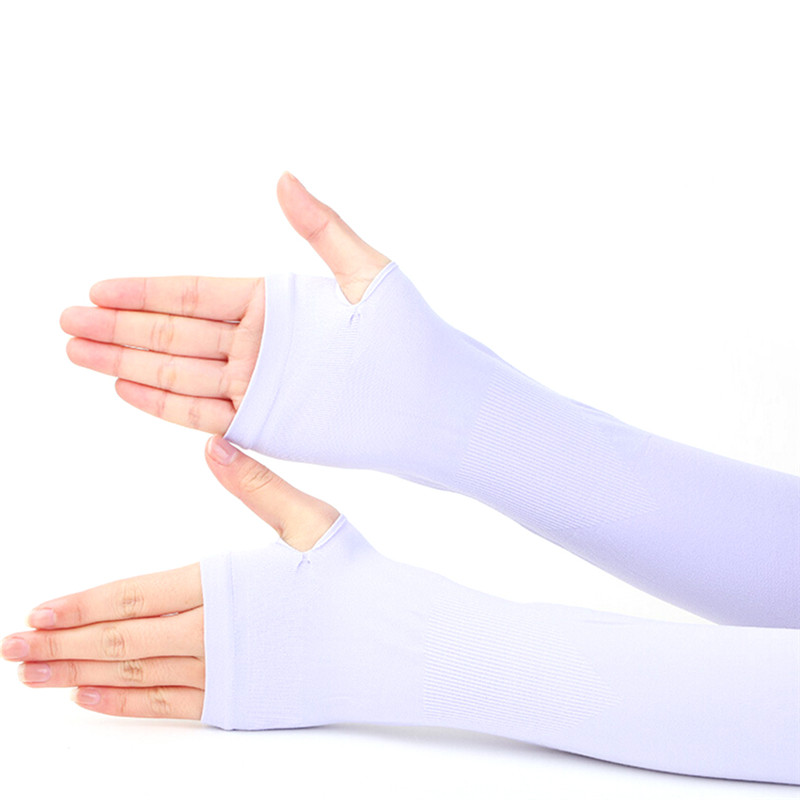 

Five Fingers Gloves Protection Anti-UV Long Women Sunscreen Arm Warmer Half Finger Cotton Fingerless Cuff Sun Hand