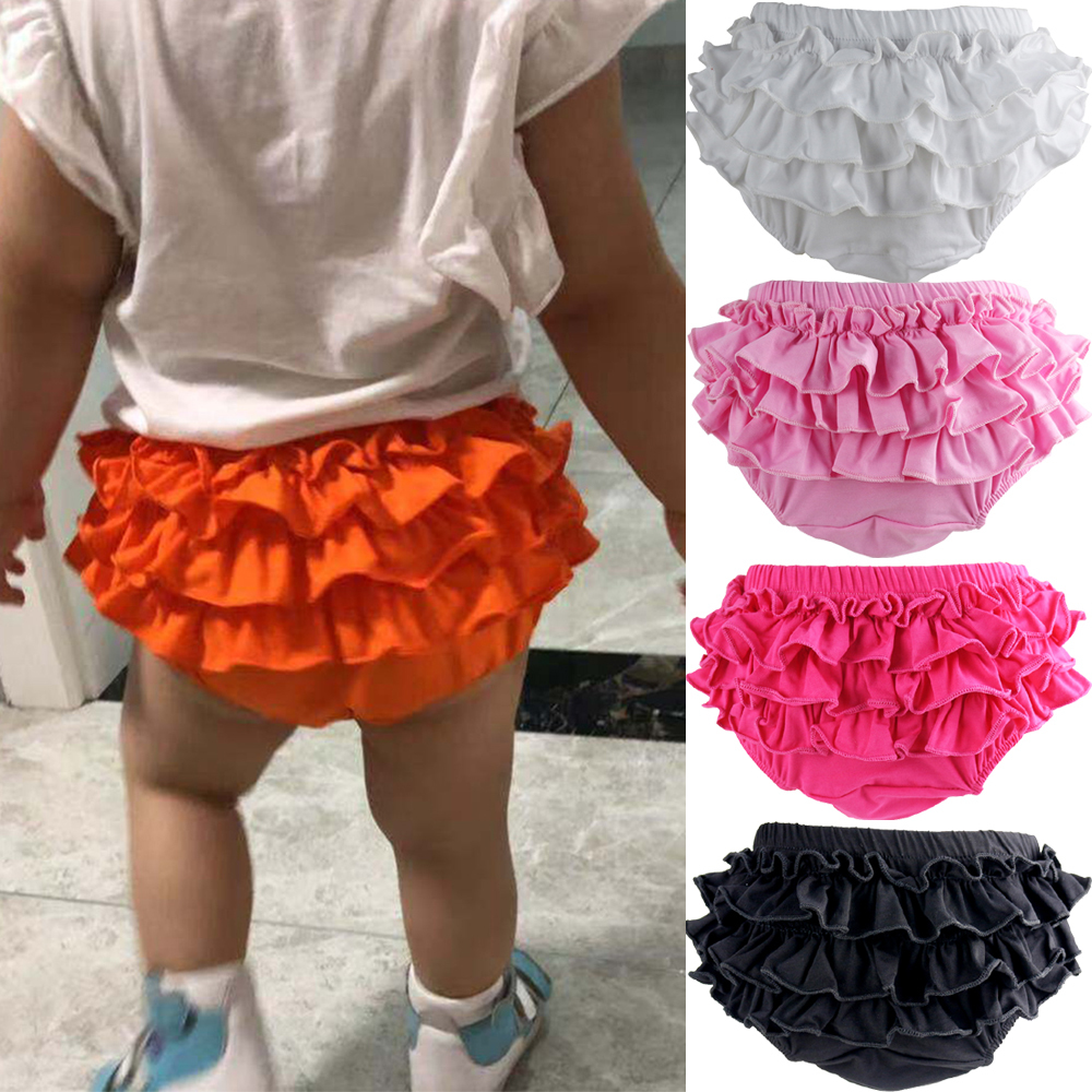 3pcs Baby Rüschen Bloomers Schichten Windel Abdeckung Shorts Röcke Sommer