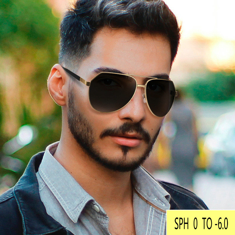 

pilot Custom Made Myopia Minus Prescription Polarized Lens Sport Polarized Sunglasses black Mirror Coating Anti-wind Goggle FML